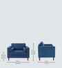 Bruch Boucle Fabric Arm Chair In Blue Colour