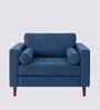 Bruch Boucle Fabric Arm Chair In Blue Colour