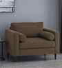Bruch Boucle Fabric Arm Chair In Brown Colour