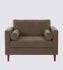 Bruch Boucle Fabric Arm Chair In Brown Colour