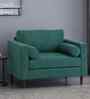 Bruch Boucle Fabric Arm Chair In Green Colour