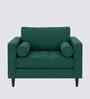 Bruch Boucle Fabric Arm Chair In Green Colour