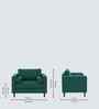 Bruch Boucle Fabric Arm Chair In Green Colour