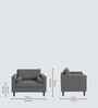 Bruch Boucle Fabric Arm Chair In Grey Colour