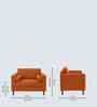 Bruch Boucle Fabric Arm Chair In Orange Colour
