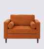 Bruch Boucle Fabric Arm Chair In Orange Colour