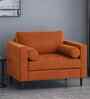 Bruch Boucle Fabric Arm Chair In Orange Colour