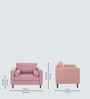 Bruch Boucle Fabric Arm Chair In Pink Colour