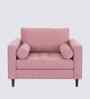 Bruch Boucle Fabric Arm Chair In Pink Colour