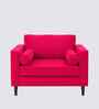 Bruch Boucle Fabric Arm Chair In Red Colour