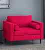 Bruch Boucle Fabric Arm Chair In Red Colour