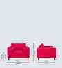 Bruch Boucle Fabric Arm Chair In Red Colour