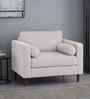 Bruch Boucle Fabric Arm Chair In White Colour