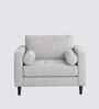 Bruch Boucle Fabric Arm Chair In White Colour