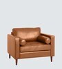 Bruch Pu Leather 1 Seater Sofa in Tan Colour