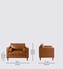 Bruch Pu Leather 1 Seater Sofa in Tan Colour