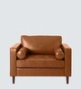 Bruch Pu Leather 1 Seater Sofa in Tan Colour