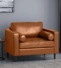 Bruch Pu Leather 1 Seater Sofa in Tan Colour