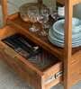 Bruno Solid Wood Bar Trolley in Brown Colour