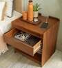 Bruno Solid Wood Night Stand With Drawer In Brown Colour