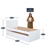 Bruno Single Bed with Pull Out & Storage in White Finish