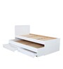 Bruno Single Bed with Pull Out & Storage in White Finish