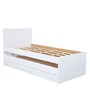 Bruno Single Bed with Pull Out & Storage in White Finish