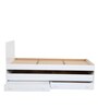 Bruno Single Bed with Pull Out & Storage in White Finish