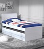 Bruno Single Bed with Pull Out & Storage in White Finish