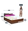 Brussels King Size Bed with Box Storage in Dark Acacia Finish