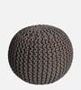 Brylane Knitted Pouffe in Brown Colour