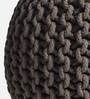 Brylane Knitted Pouffe in Brown Colour