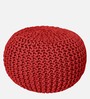 Brylane Knitted Pouffe in Red Colour