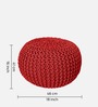Brylane Knitted Pouffe in Red Colour
