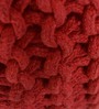 Brylane Knitted Pouffe in Red Colour