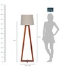 Bryony Beige Fabric Shade Floor Lamp With Brown Base -