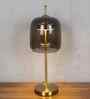 Bryson Smoke Glass Table Lamp Gold Metal Body Tri-Color LED Modern Decorative Bedside Lamp