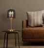 Bryson Smoke Glass Table Lamp Gold Metal Body Tri-Color LED Modern Decorative Bedside Lamp