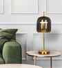 Bryson Smoke Glass Table Lamp Gold Metal Body Tri-Color LED Modern Decorative Bedside Lamp