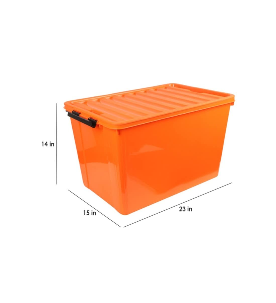 Buy 60 Ltr Plastic Storage Box in Orange Colour By Buckle Up Online