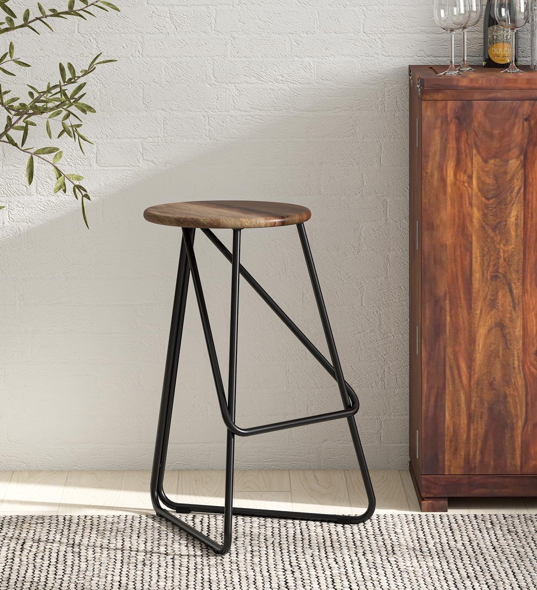 Buckley Metal Bar Stool In Black Colour