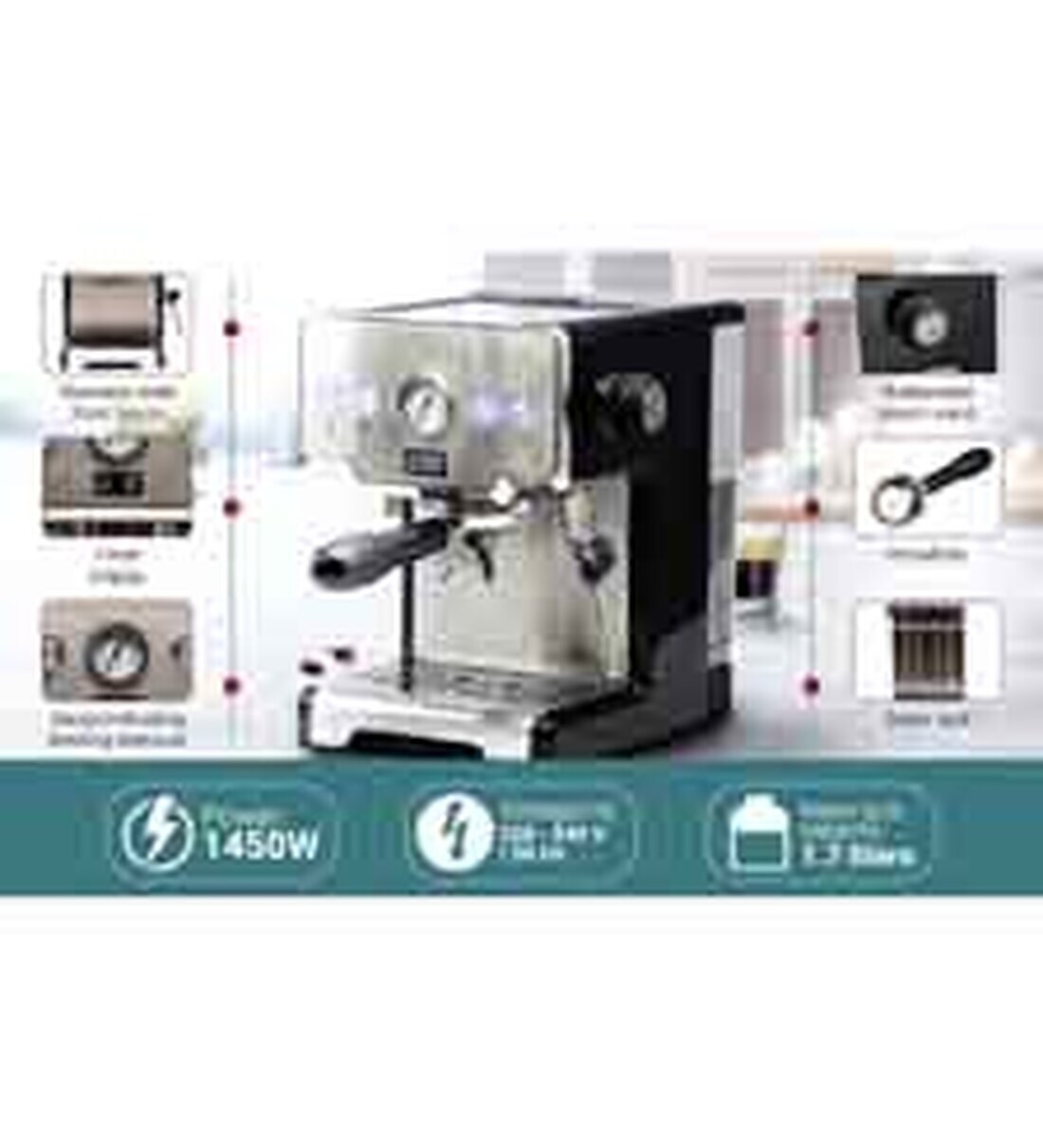 Buy Budan Espresso Machine and Coffee maker (Silver) Online Coffee