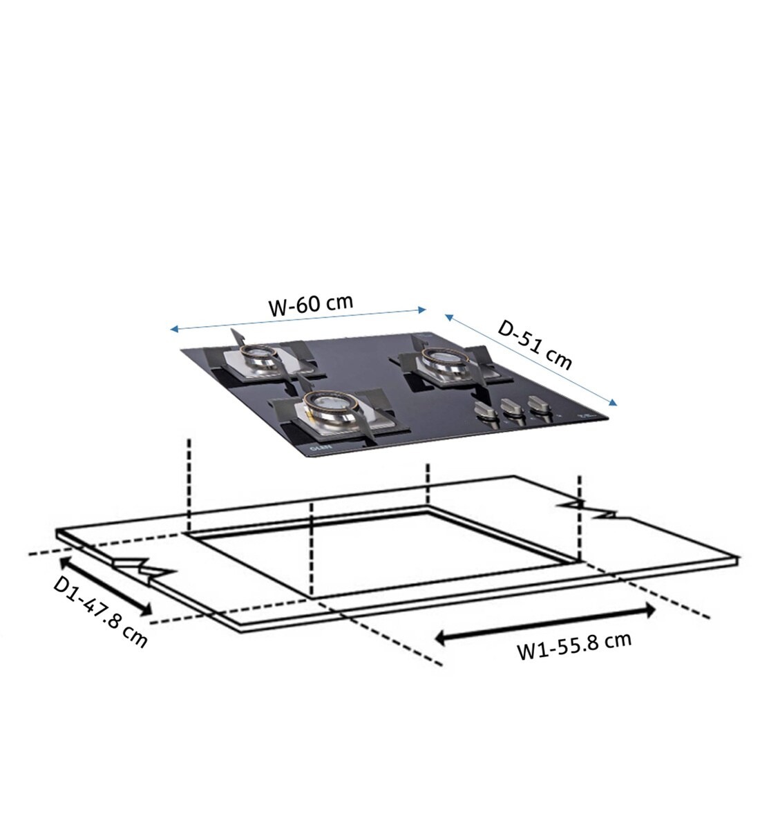 Buy Built In Hob 1063 SQ Double Brass Online Builtin Hobs Builtin