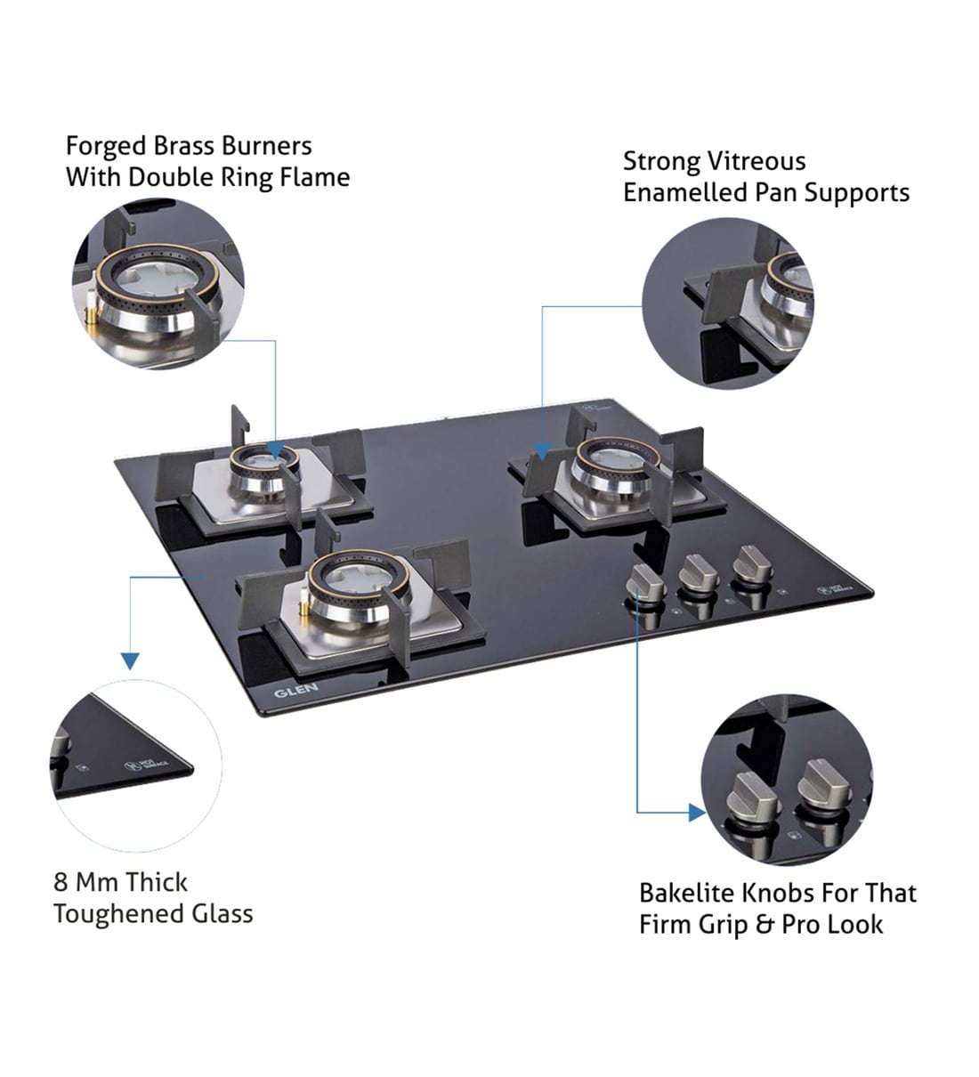 Buy Built In Hob 1063 SQ Double Brass Online - Built-in Hobs - Built-in ...