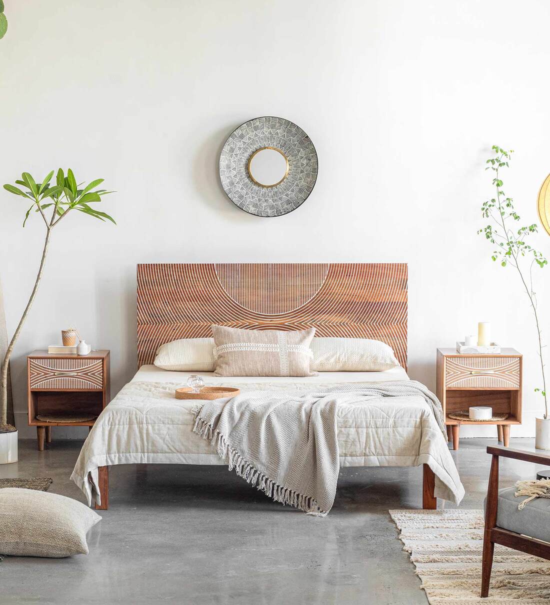 Buy Bunka King Size Bed In Natural Finish By Orange Tree Online