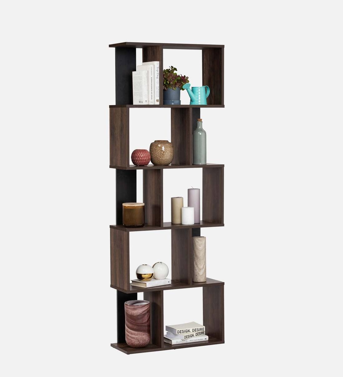 Buy Bunko Book Shelf in Walnut Finish Online Modern Book Shelves Book Shelves Furniture