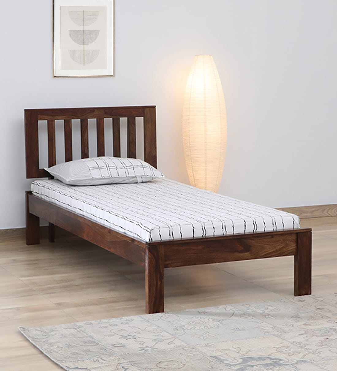 Buy Buren Sheesham Wood Single Bed In Provincial Teak Finish at 8% OFF ...