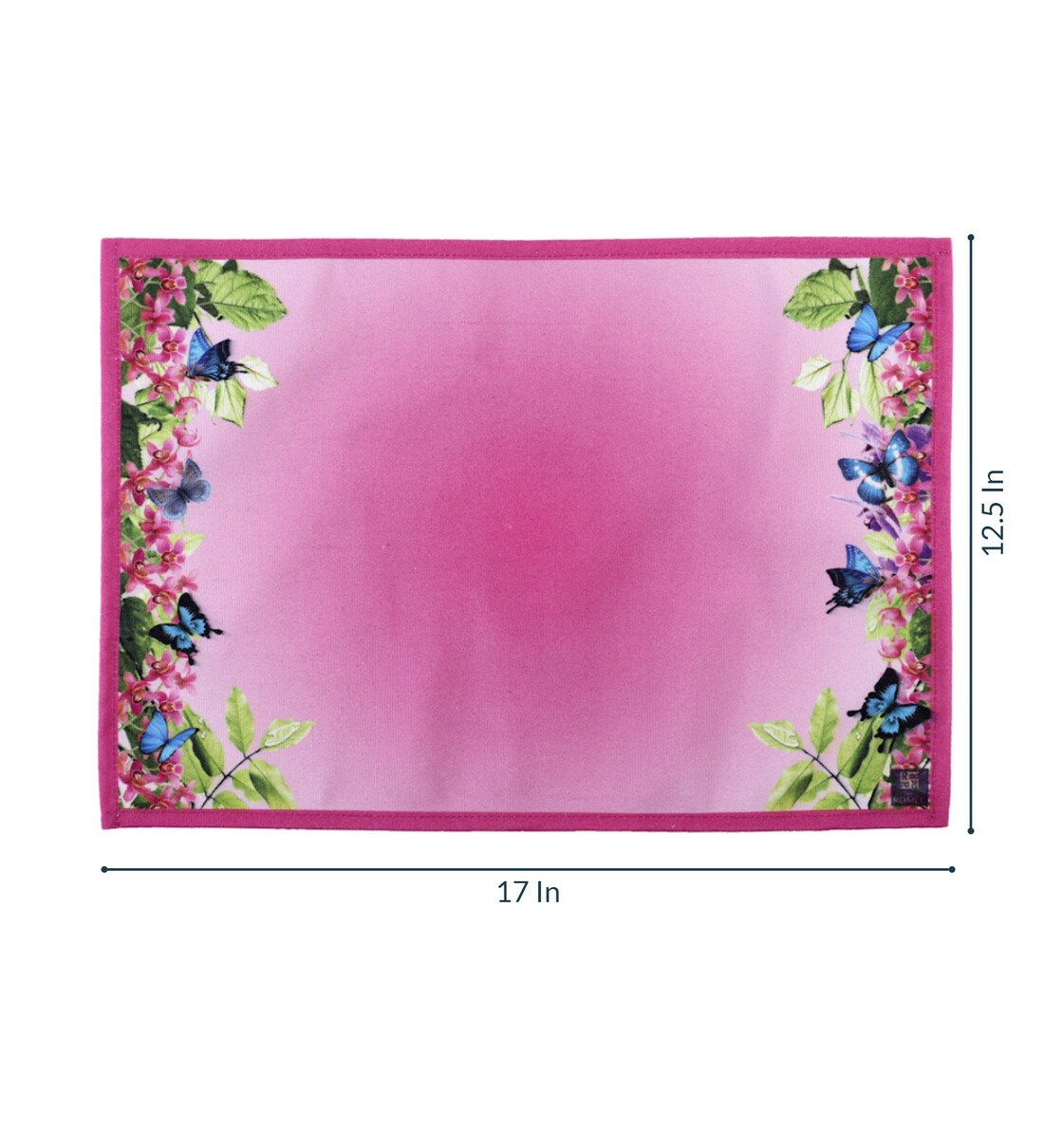 Buy Floral Pink Cotton 17 X 13 Inches Placemats (Set of 6) by ROMEE Online Placemats
