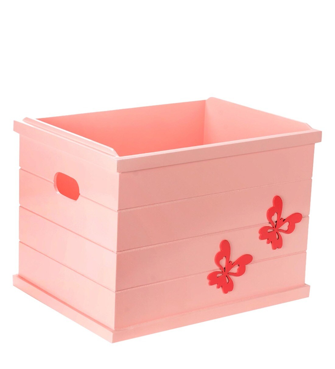 Buy Butterfly Kids Storage Basket in Light Pink Colour By Flyfrog