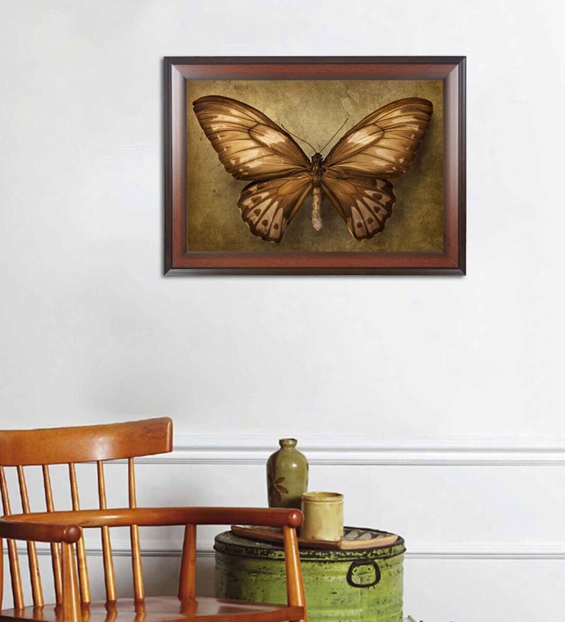 Buy Butterfly Vastu Multicolour MDF Framed Wall Painting by Wens at 13